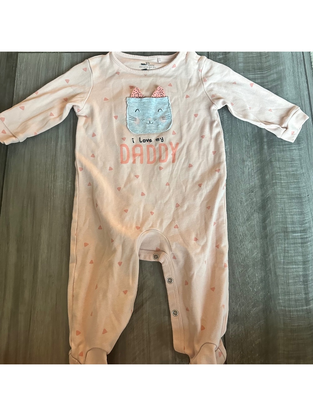 NEXT Baby Pink I Love My Daddy Footed Sleeper Sweet Baby